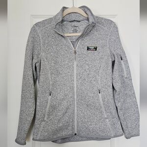 L.L.Bean Gray Full Zip Sweater Fleece Jacket Petite Small